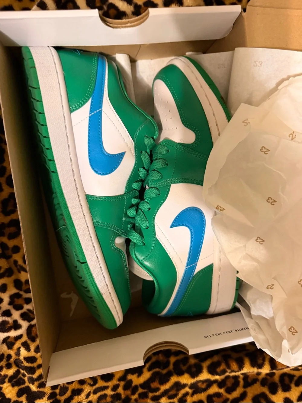 Nike Kids Low-Top Sneakers in Green, White & Blue